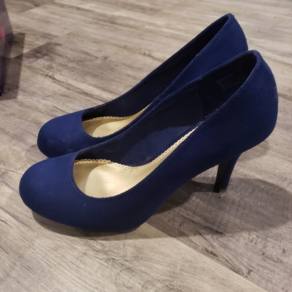 Fioni Dark Blue velvety shoes - Picture 2 of 7